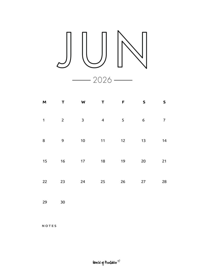 Printable June 2026 Calendar Design 70