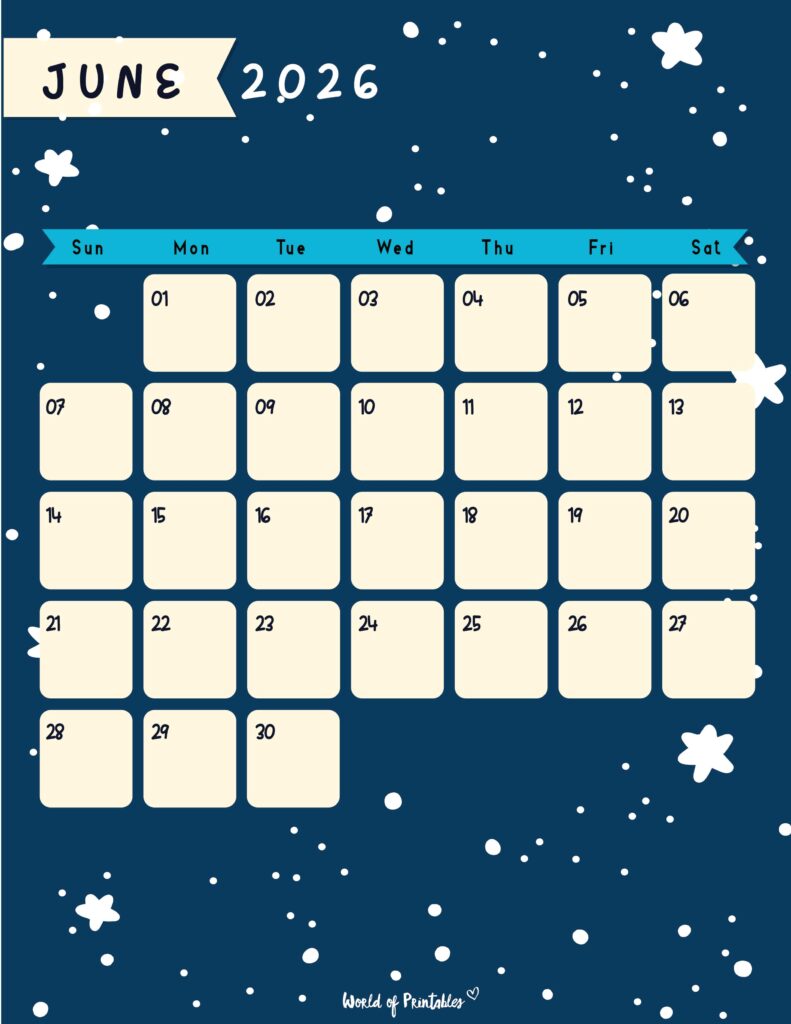 Printable June 2026 Calendar Design 95