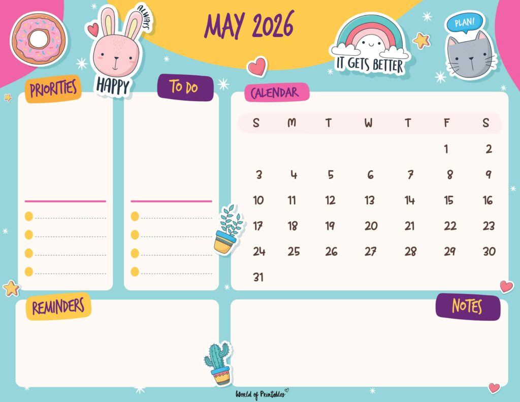 Printable May 2026 Calendar Design 110