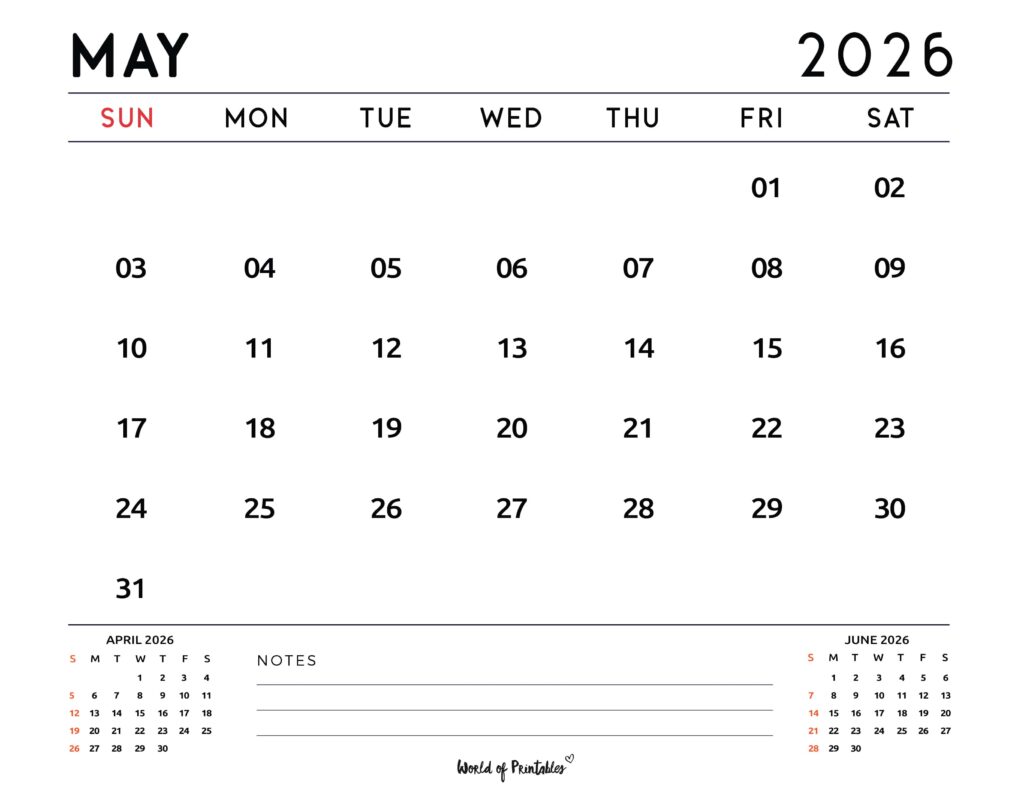 Printable May 2026 Calendar Design 119
