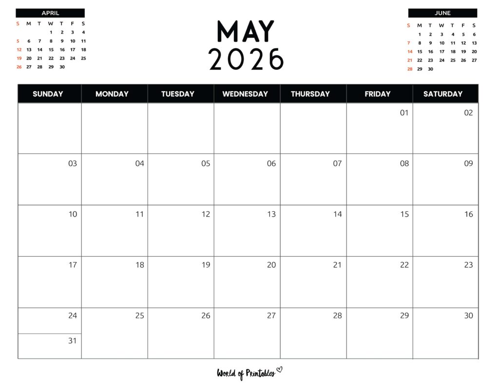 Printable May 2026 Calendar Design 120