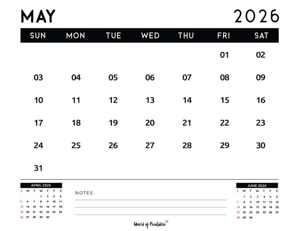 Printable May 2026 Calendar Design 121