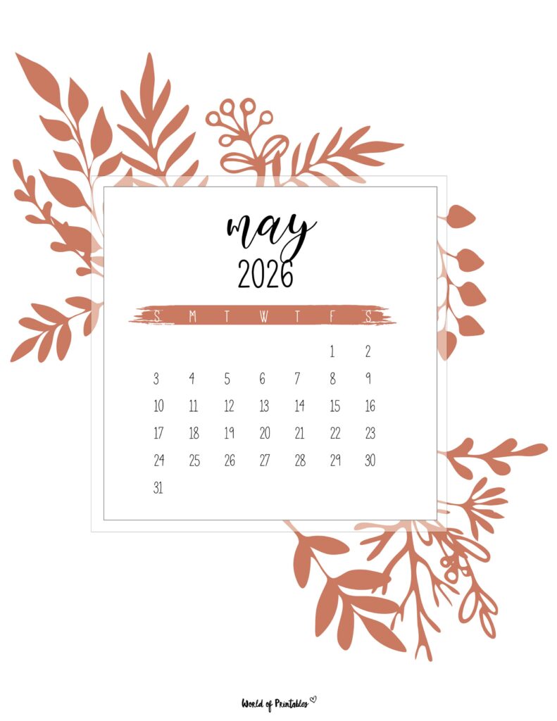 Printable May 2026 Calendar Design 21