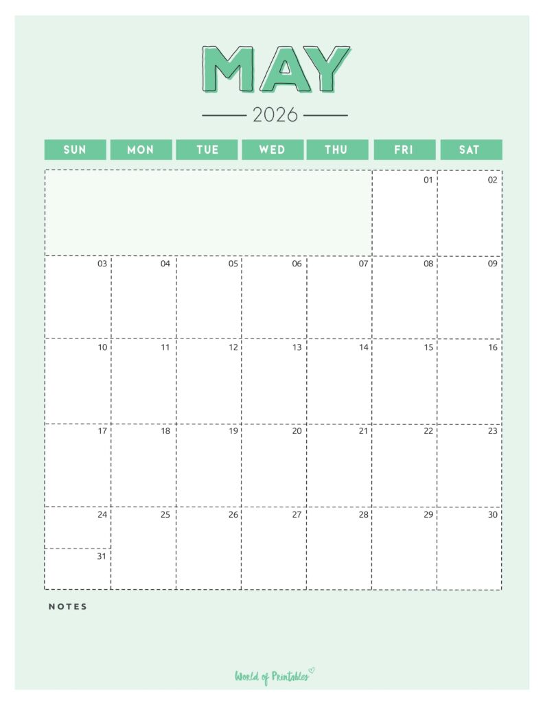 Printable May 2026 Calendar Design 213