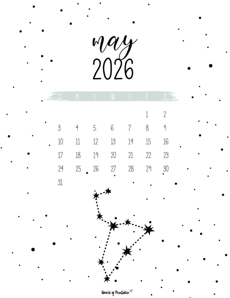 Printable May 2026 Calendar Design 24