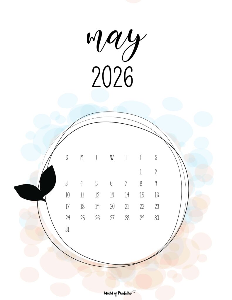 Printable May 2026 Calendar Design 27 alt