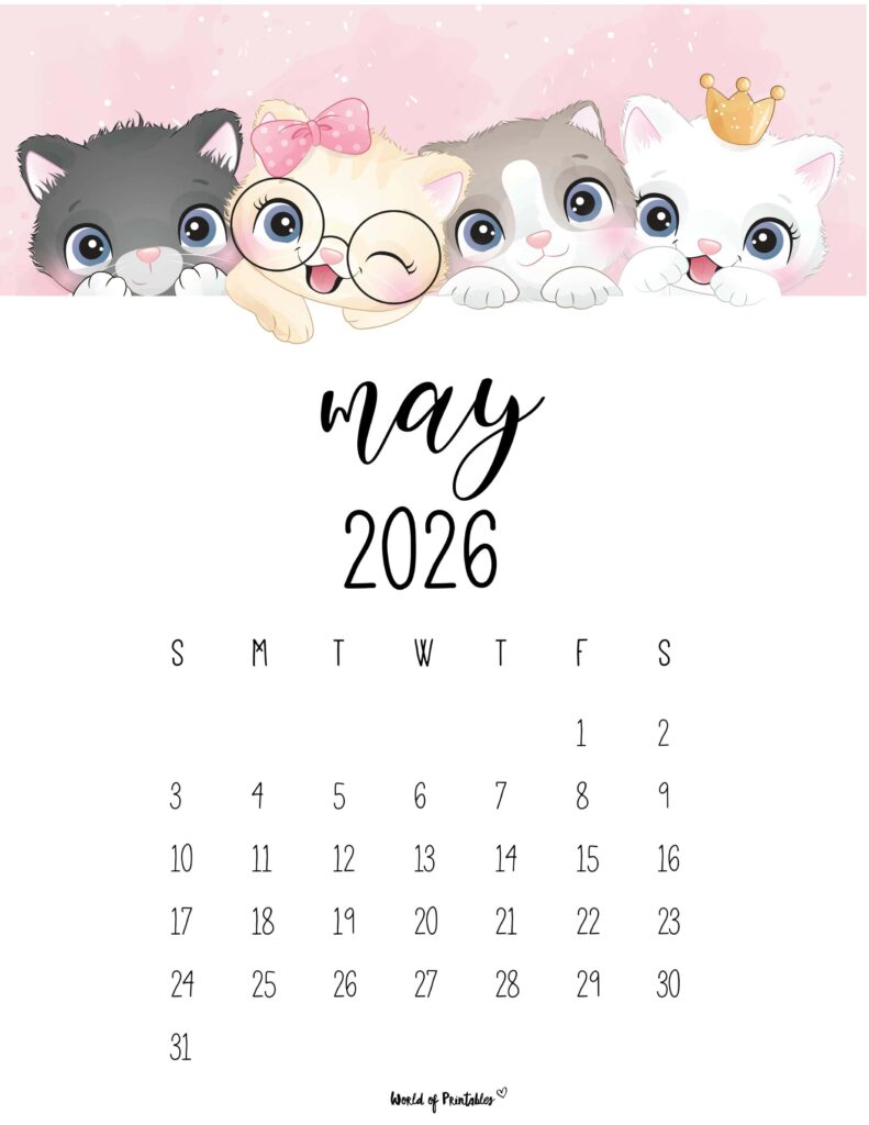 Printable May 2026 Calendar Design 33
