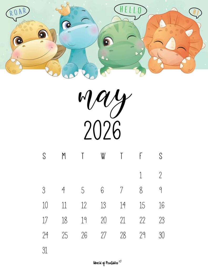 Printable May 2026 Calendar Design 35
