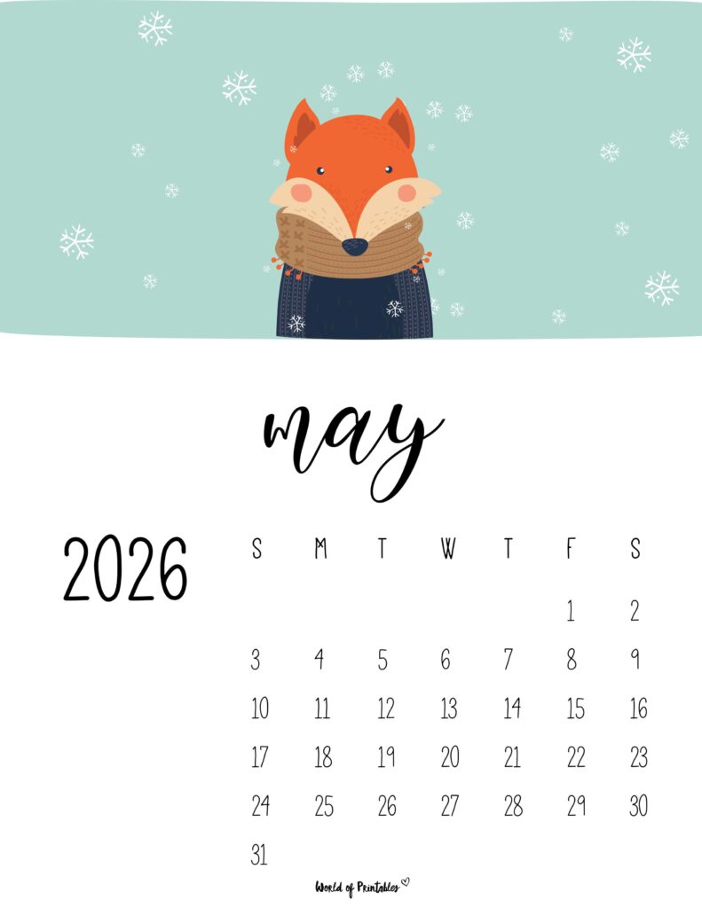 Printable May 2026 Calendar Design 36