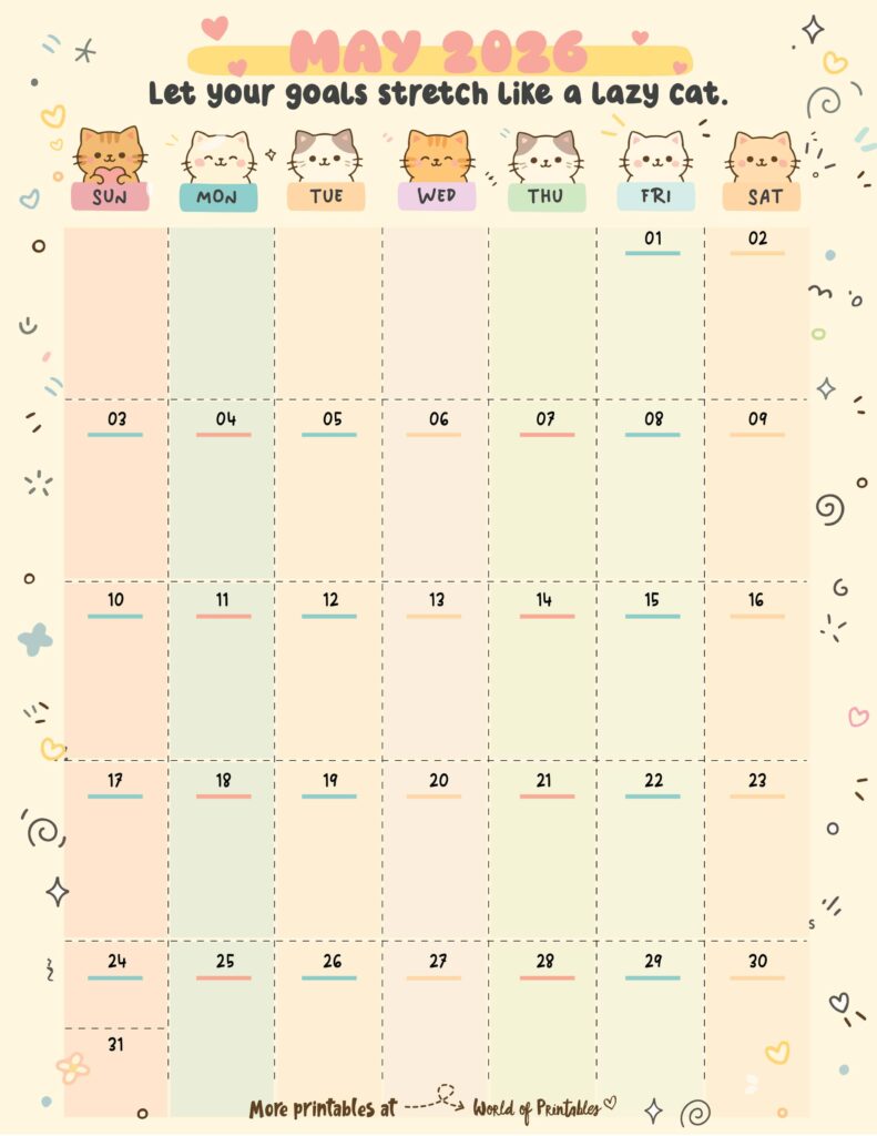 Printable May 2026 Calendar Design 360