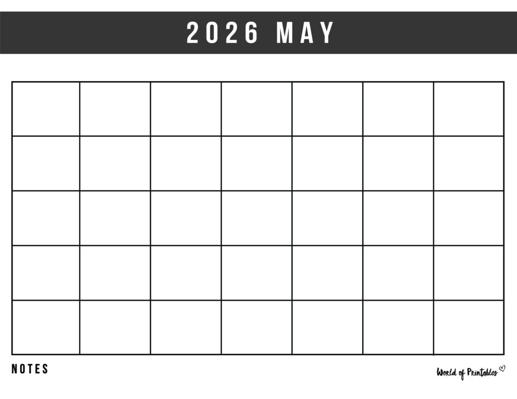 Printable May 2026 Calendar Design 364