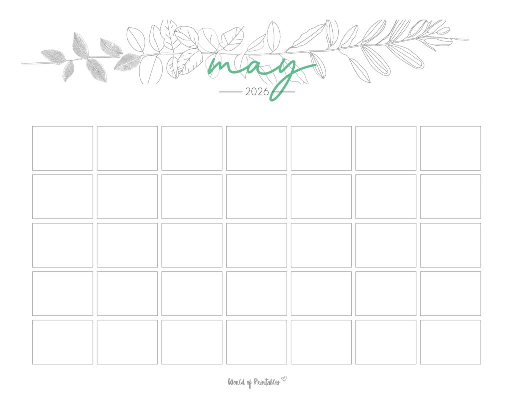 Printable May 2026 Calendar Design 366