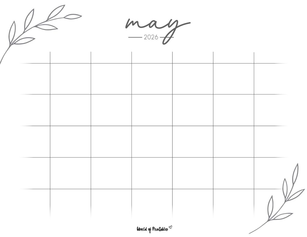 Printable May 2026 Calendar Design 367