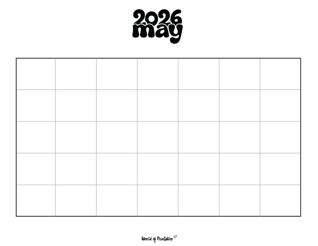 Printable May 2026 Calendar Design 371