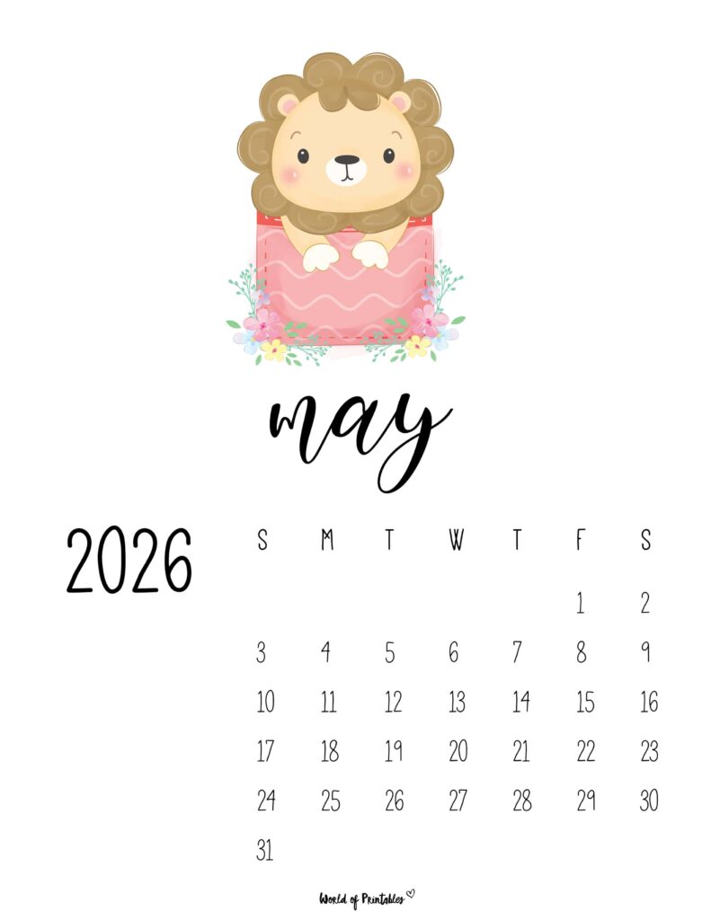Printable May 2026 Calendar Design 38