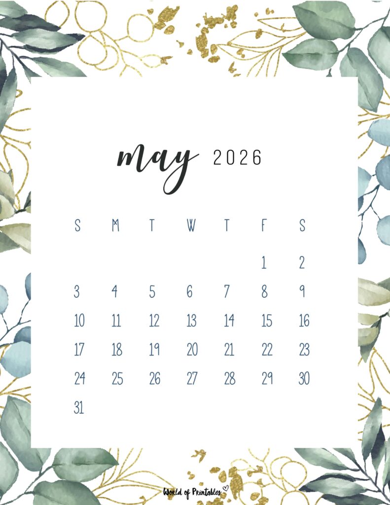 Printable May 2026 Calendar Design 4