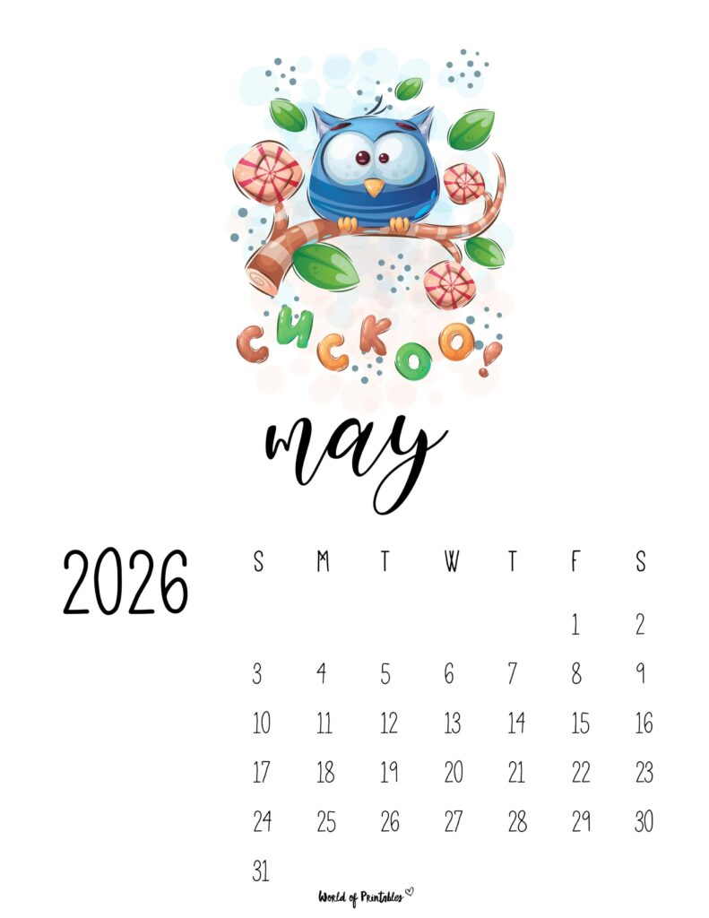Printable May 2026 Calendar Design 43
