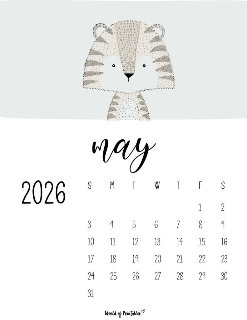 Printable May 2026 Calendar Design 45