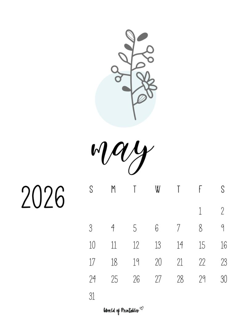 Printable May 2026 Calendar Design 46