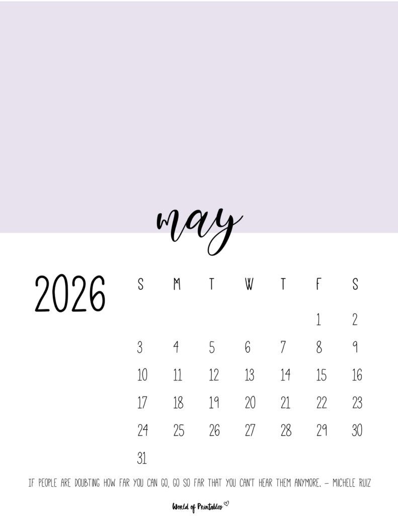 Printable May 2026 Calendar Design 54