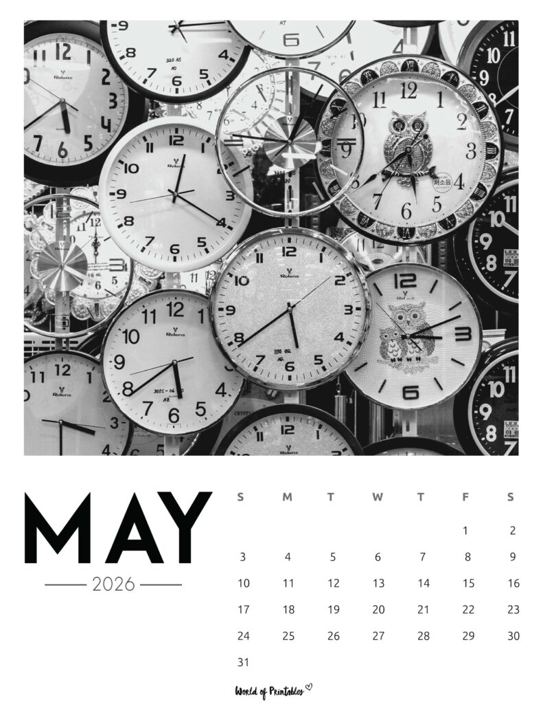 Printable May 2026 Calendar Design 58