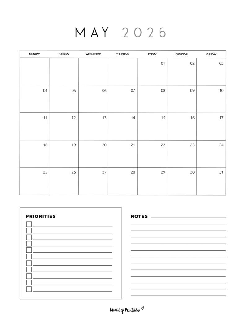Printable May 2026 Calendar Design 64