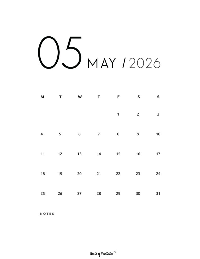 Printable May 2026 Calendar Design 69