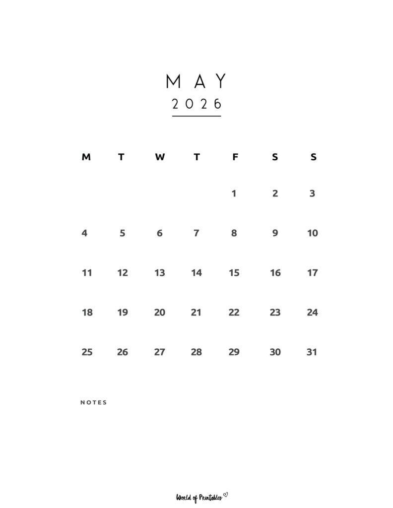 Printable May 2026 Calendar Design 74
