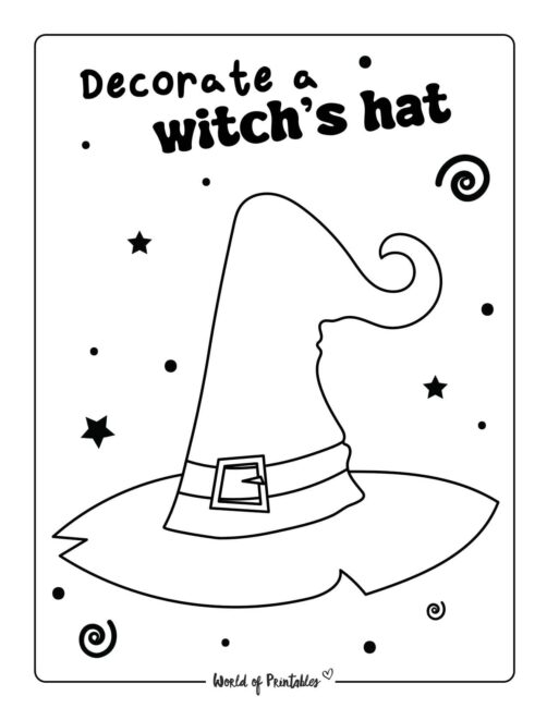 Printable witch's hat Halloween Worksheet
