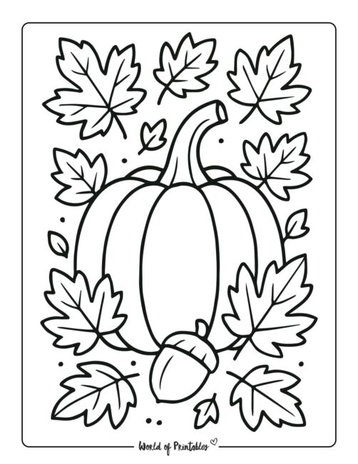 Pumpkin Simple Thanksgiving Coloring Page