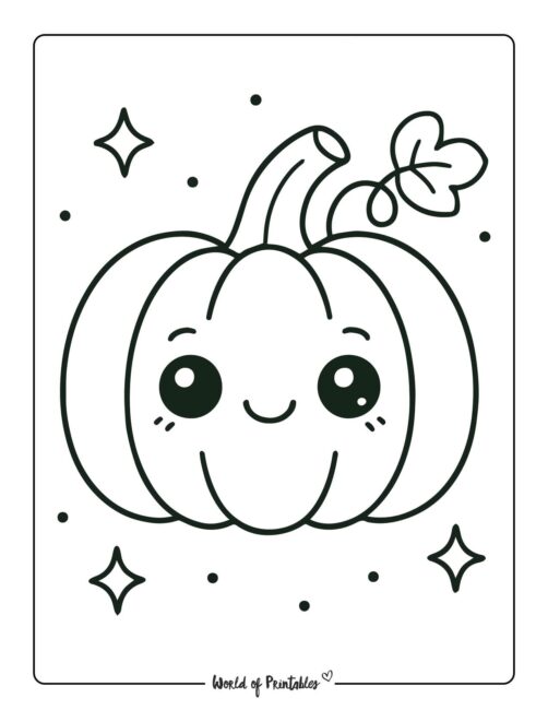 Pumpkin coloring page cute for kids