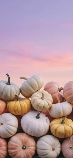 Pumpkins in Pastel Halloween Wallpaper