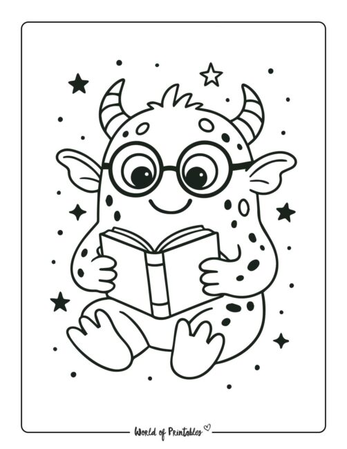 Reading Monster Coloring Sheets