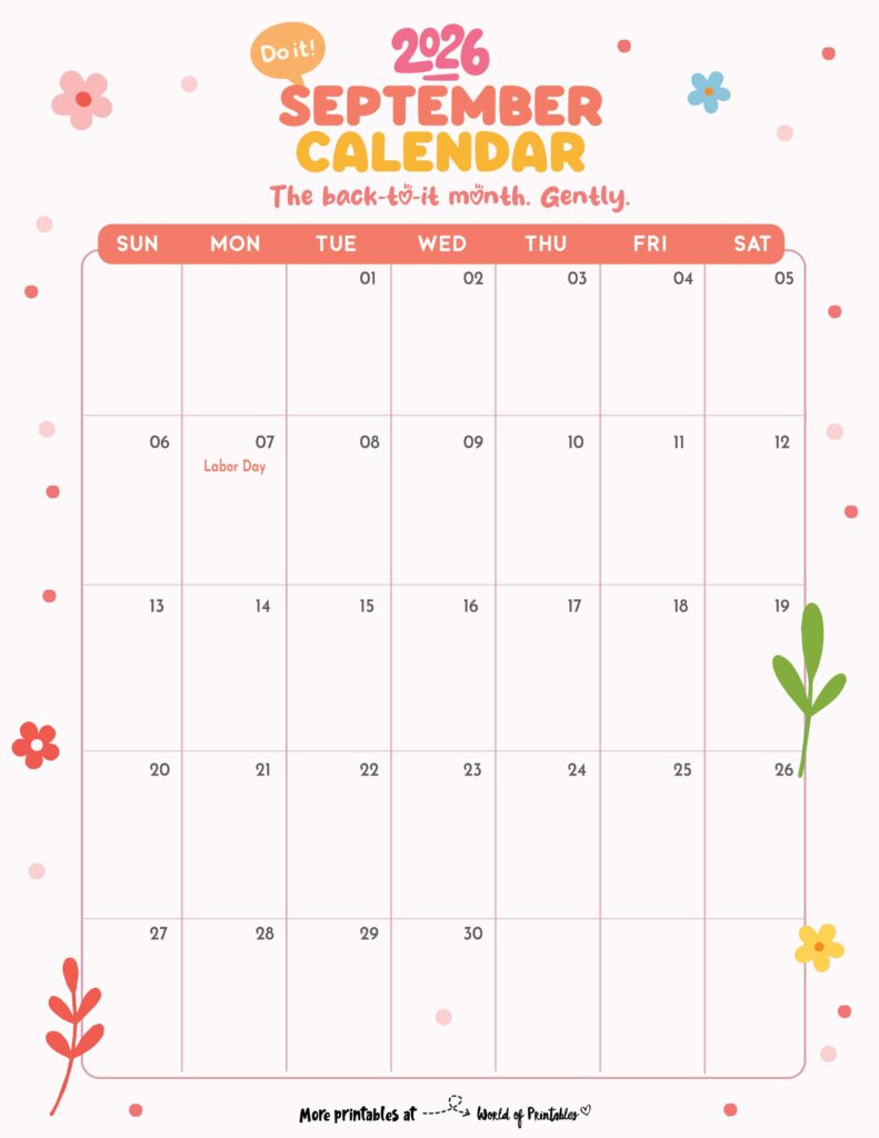 September 2026 Calendar with Holidays 3