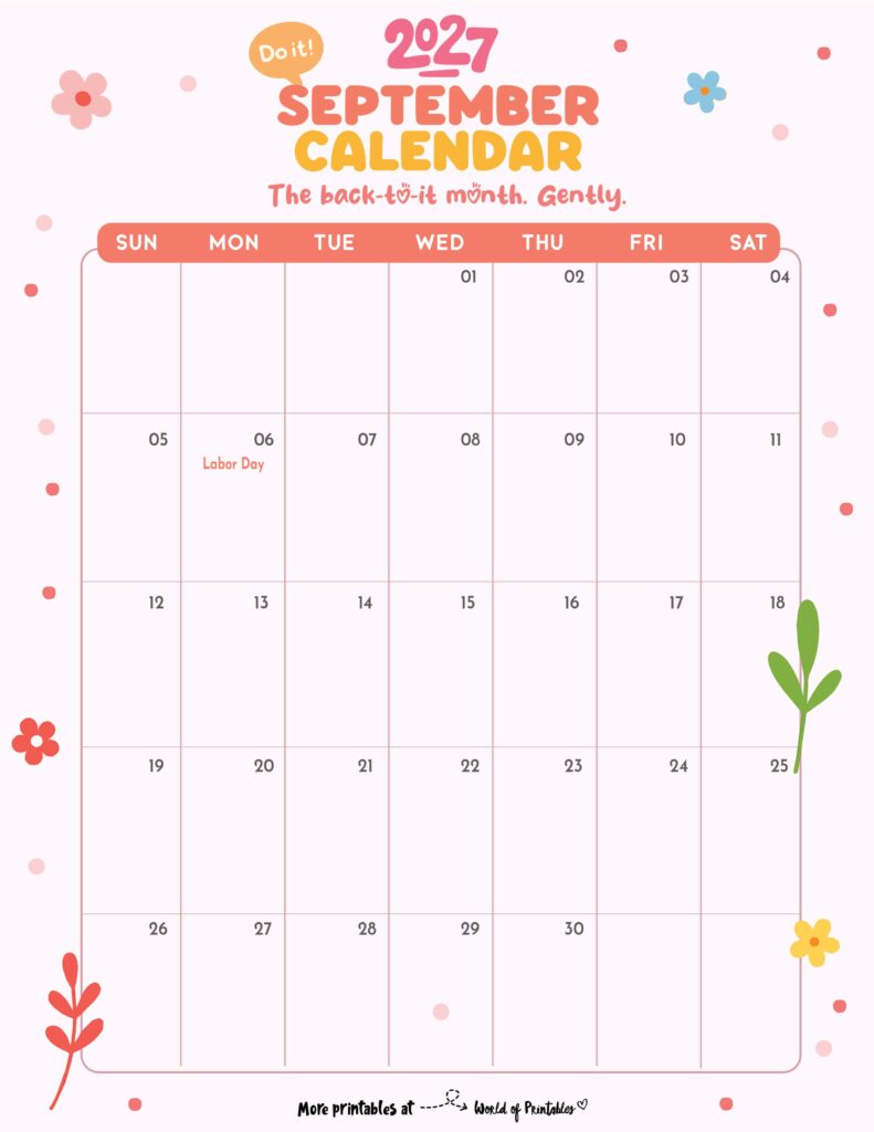 September 2027 Calendar with Holidays 3