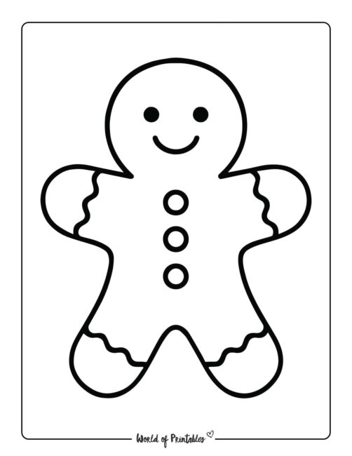Simple Gingerbread Man Coloring Page