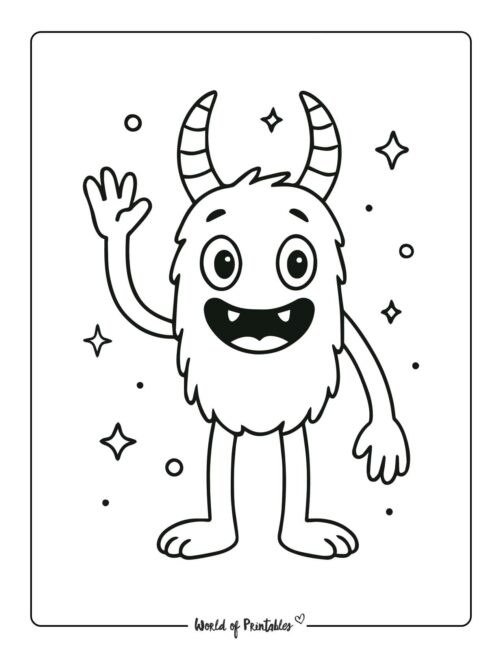 Simple Monster Coloring Pages