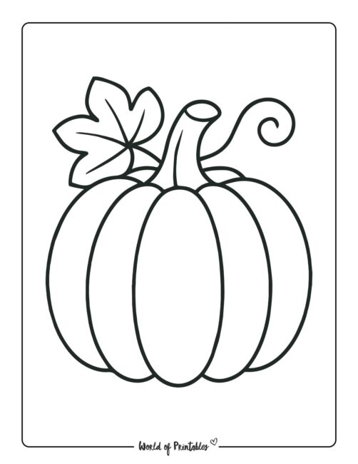 Simple pumpkin coloring page
