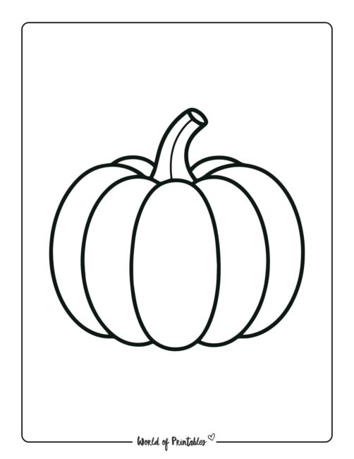 Simple pumpkin coloring page for Kids