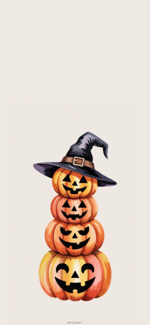 Stack of Pumpkins Halloween Wallpaper