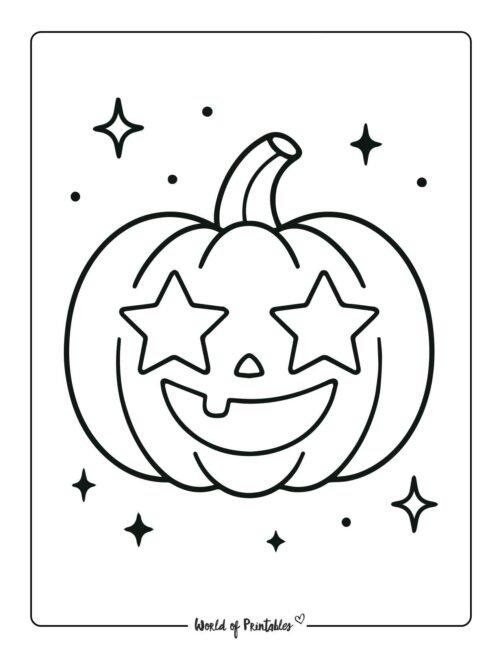 Starry eyed jack o lantern coloring page for kids