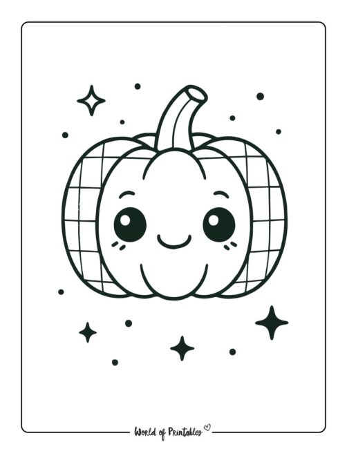 cute patterned pumpkin coloring page