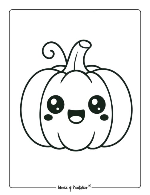 cute pumpkin coloring page for kids