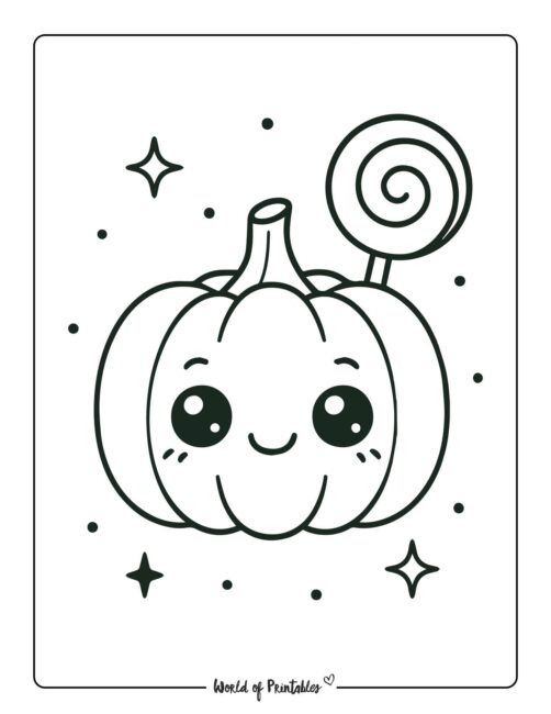 lolly and pumpkin coloring page