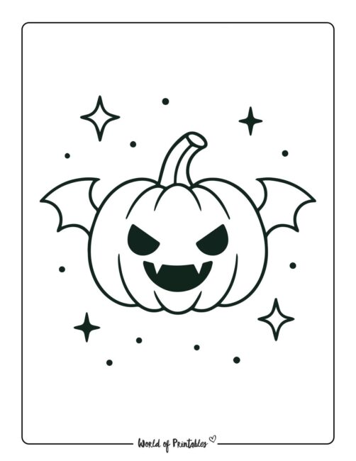 pumpkin coloring page bat costume