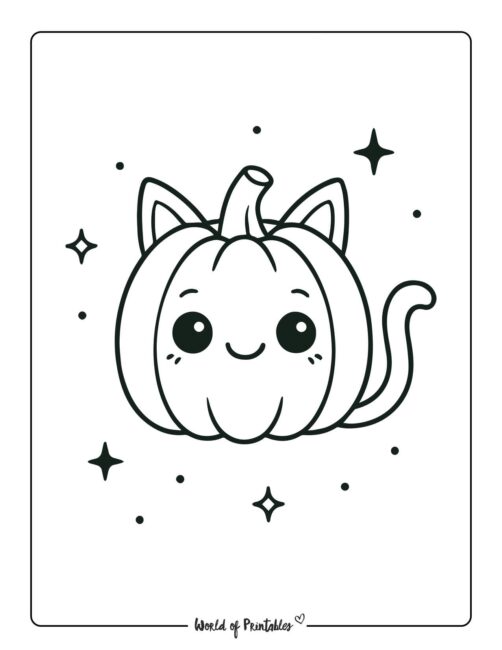 pumpkin coloring page cat costume