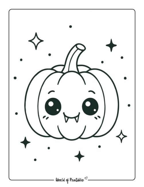 pumpkin coloring page cute vampire costume
