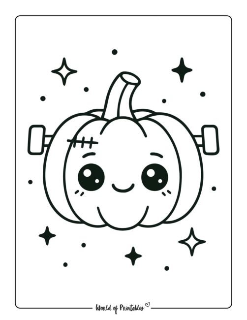pumpkin coloring page frankenstein costume