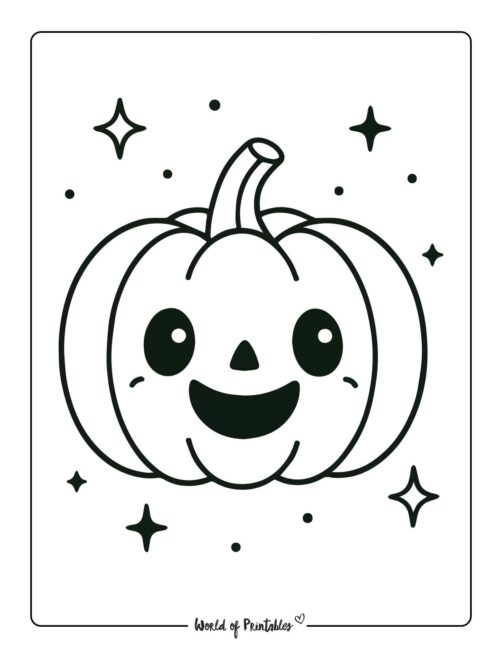 pumpkin coloring page jack o lantern happy face
