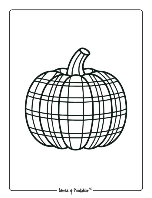 pumpkin coloring page patterned plaid